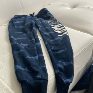 Old Navy black and blue sweat paints.